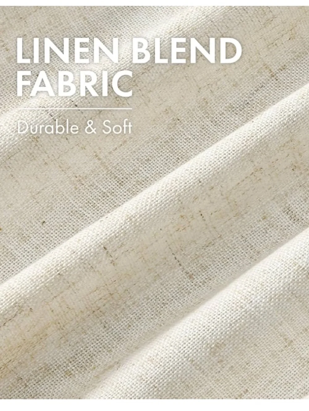 NEW MIULEE Pinch Pleat Blackout Linen Curtains in Natural - FOUR Panels- 40”x80”